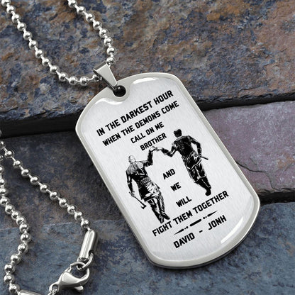 Br9 Call on me Brother - Dragon ball Goku Vegeta - Soldier - Engraved Dog Tag 18K gold all style