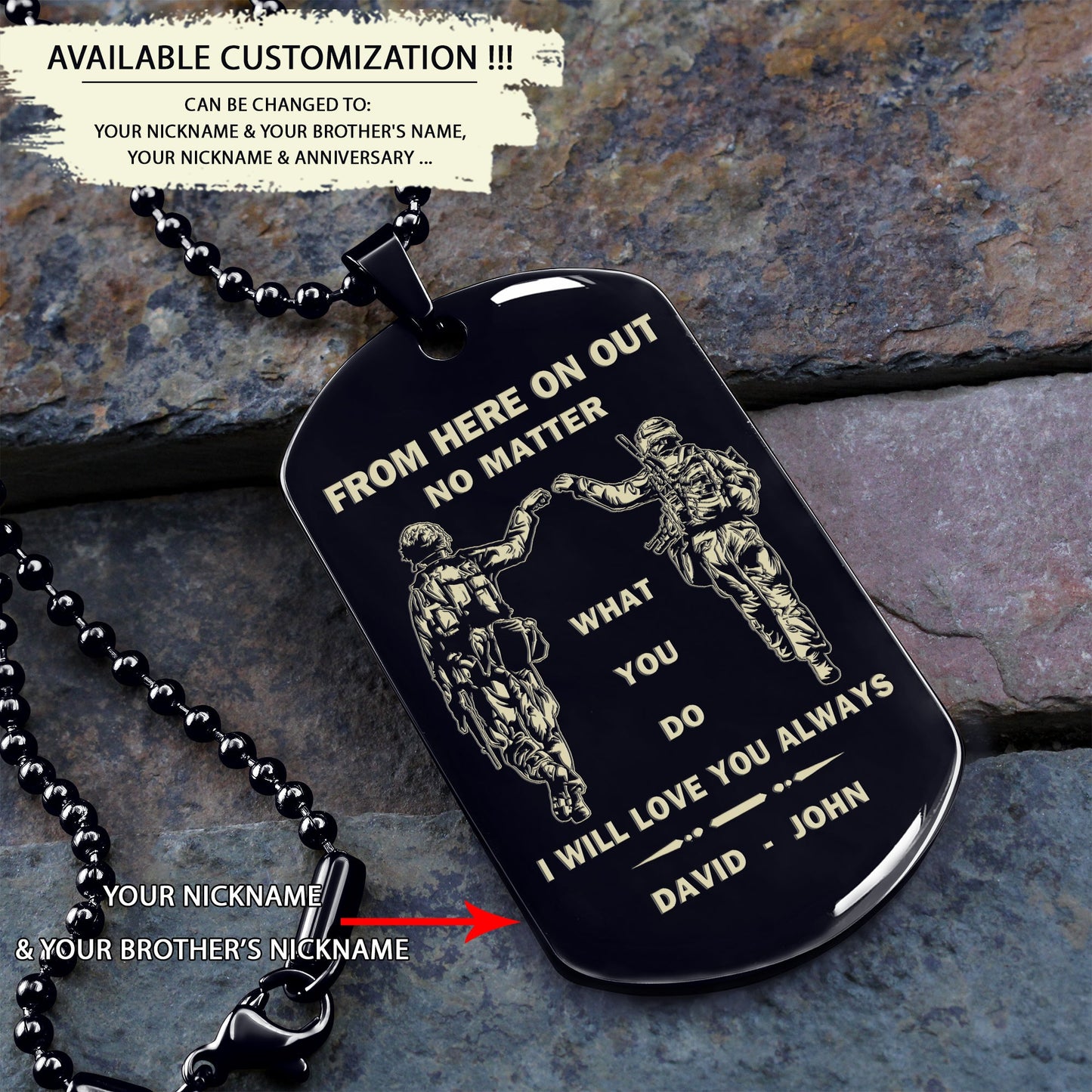 br46 from here on out no matter what you do i will love you always - dragon ball - goku vegeta- soldier - naruto - engraved dog necklace all style