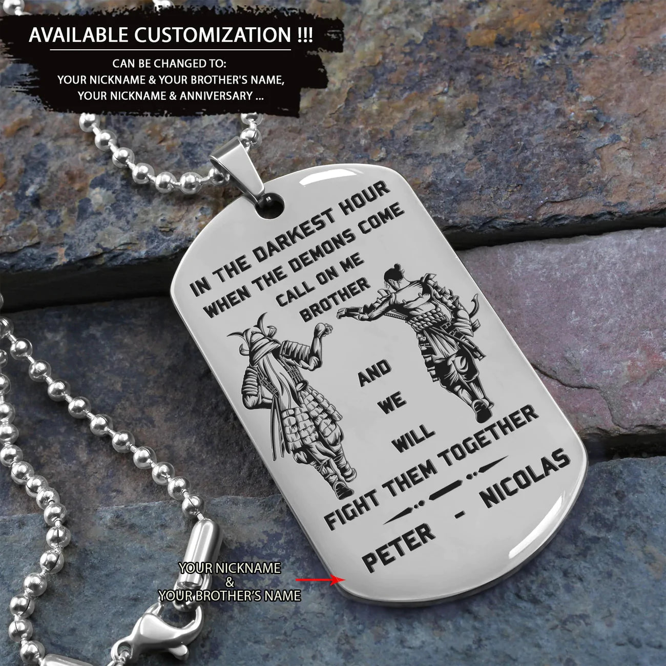 call on me brother- navy - dragon ball - goku vegeta- soldier - engraved dog tag all style
