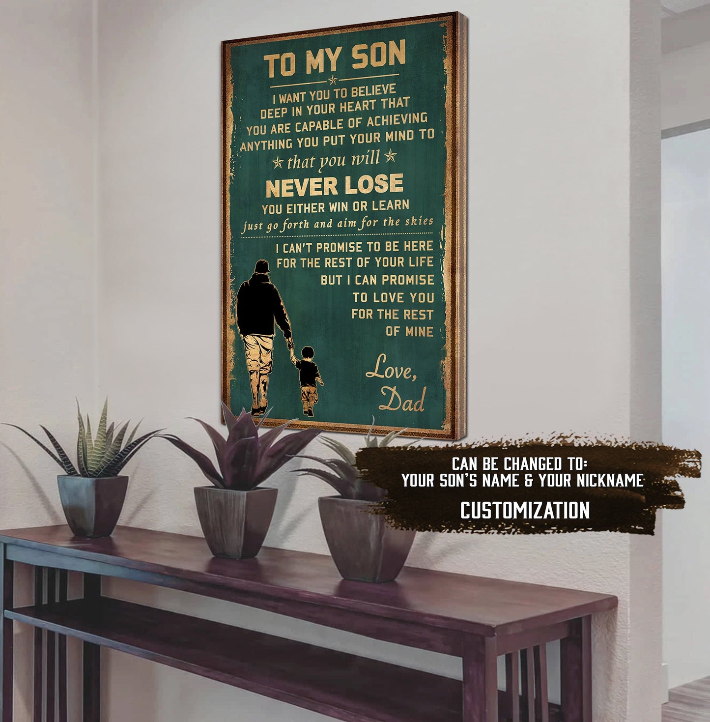 (cv36) to my son- never lose - dragon ball - goku vegeta- soldier - naruto - canvas poster all style