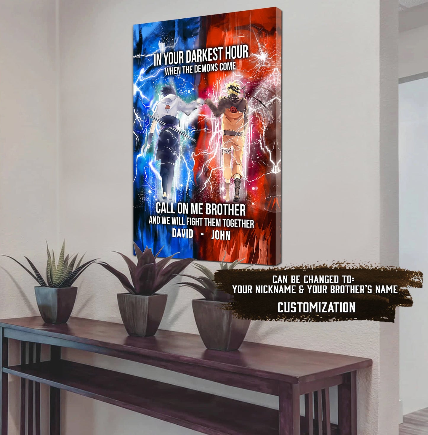(cv24) call on me brother- dragon ball - goku vegeta- soldier - naruto - canvas poster all style