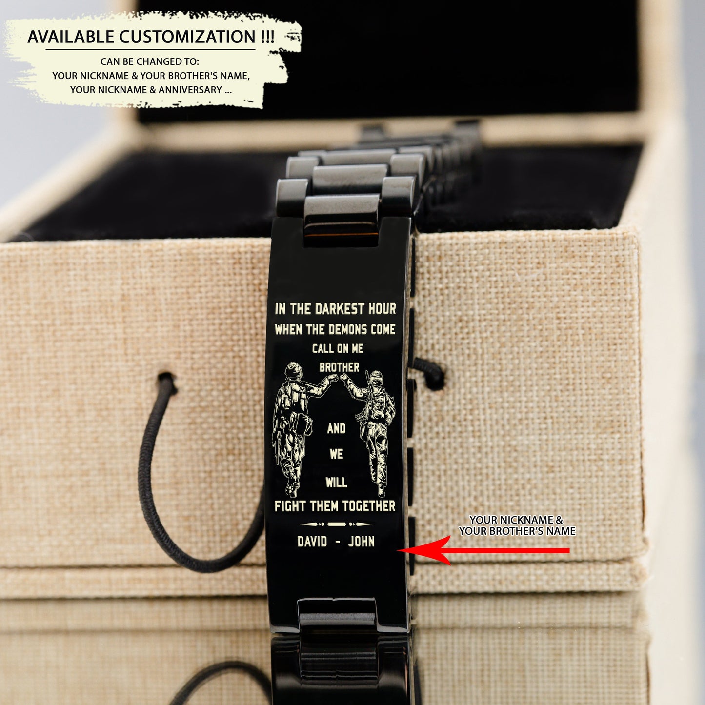 call on me brother - goku vegeta - soldier -engraved bracelet all style