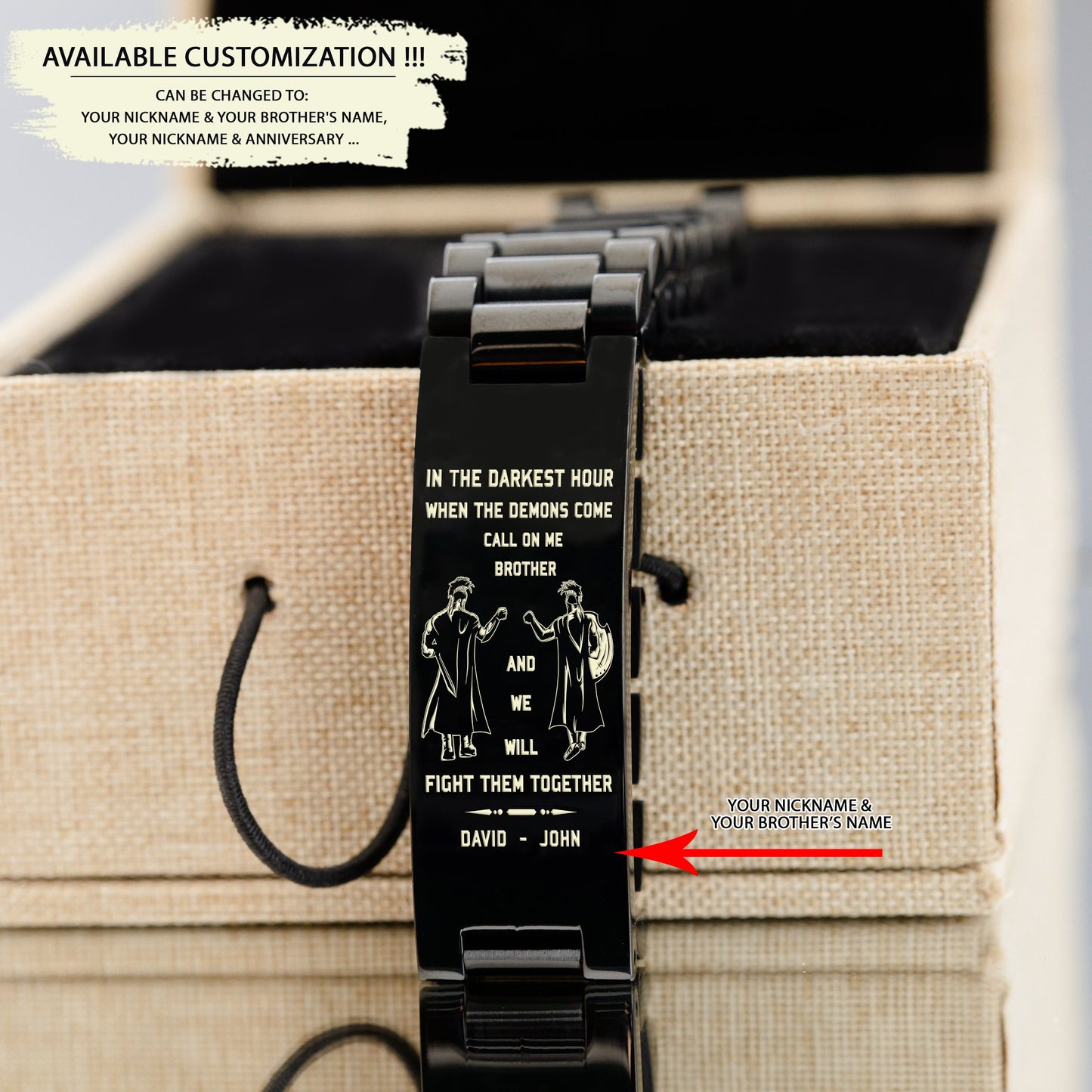 call on me brother - goku vegeta - soldier -engraved bracelet all style