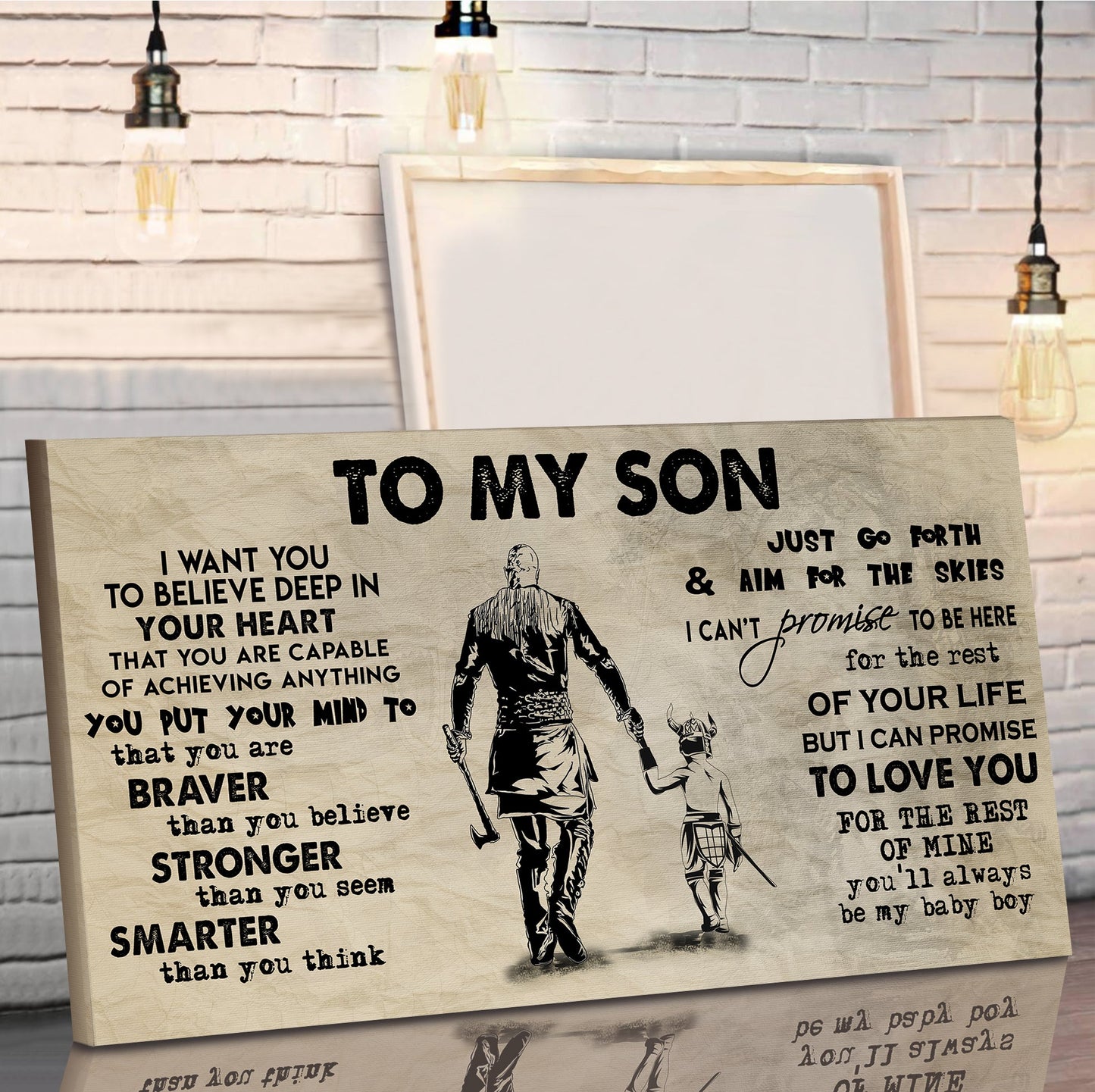 (cv32) to my son- i want you to believe- dragon ball - goku - viking - canvas poster