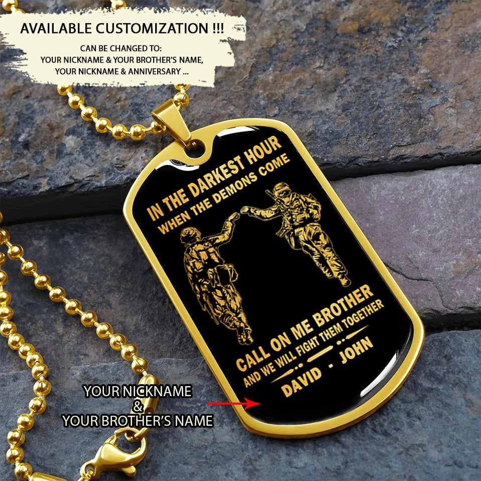 call on me brother - dragon ball goku vegeta - soldier - engraved dog tag 18k dog tag necklace gold all style