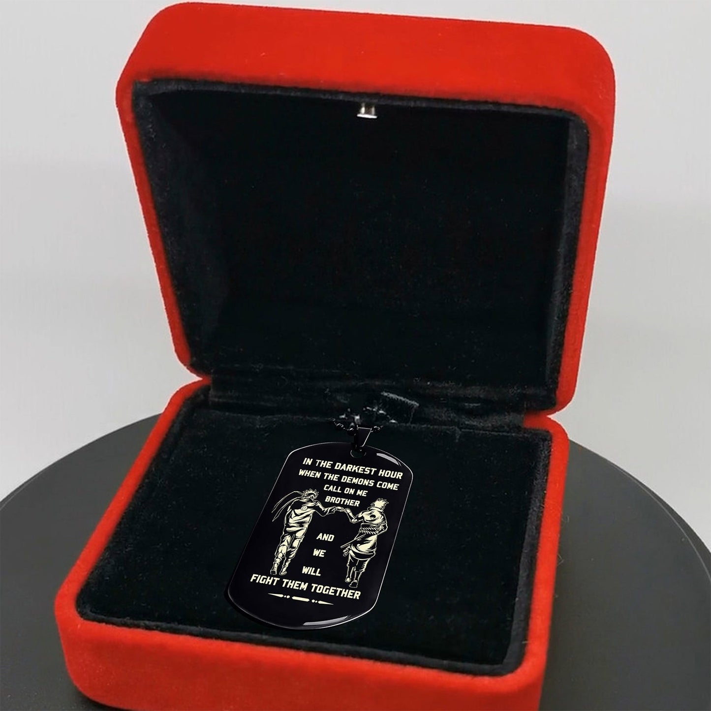 call on me brother- samurai- soldier - engraved dog tag all style