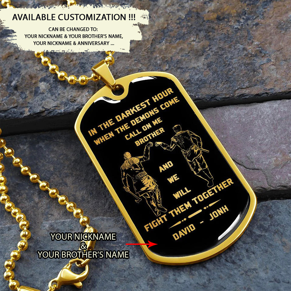 br9 call on me brother - dragon ball goku vegeta - soldier - engraved dog tag 18k gold all style