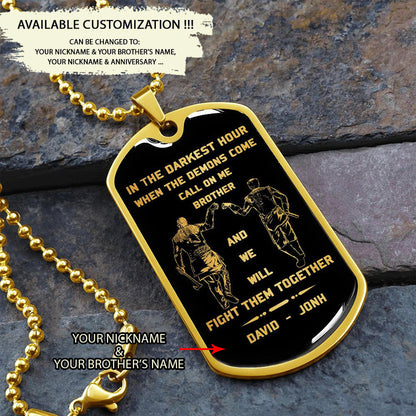 Br9 Call on me Brother - Dragon ball Goku Vegeta - Soldier - Engraved Dog Tag 18K gold all style