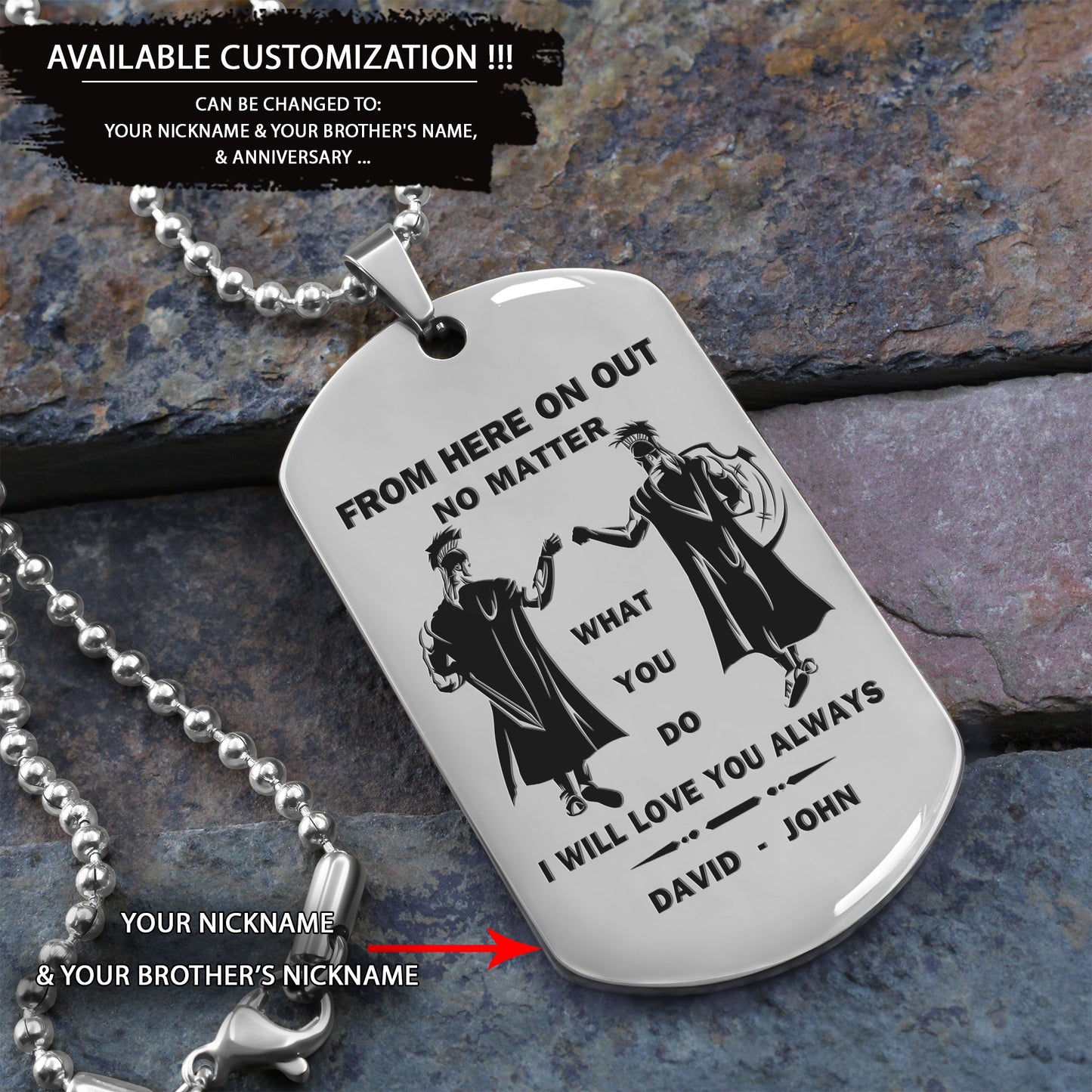 br46 from here on out no matter what you do i will love you always - dragon ball - goku vegeta- soldier - naruto - engraved dog necklace all style
