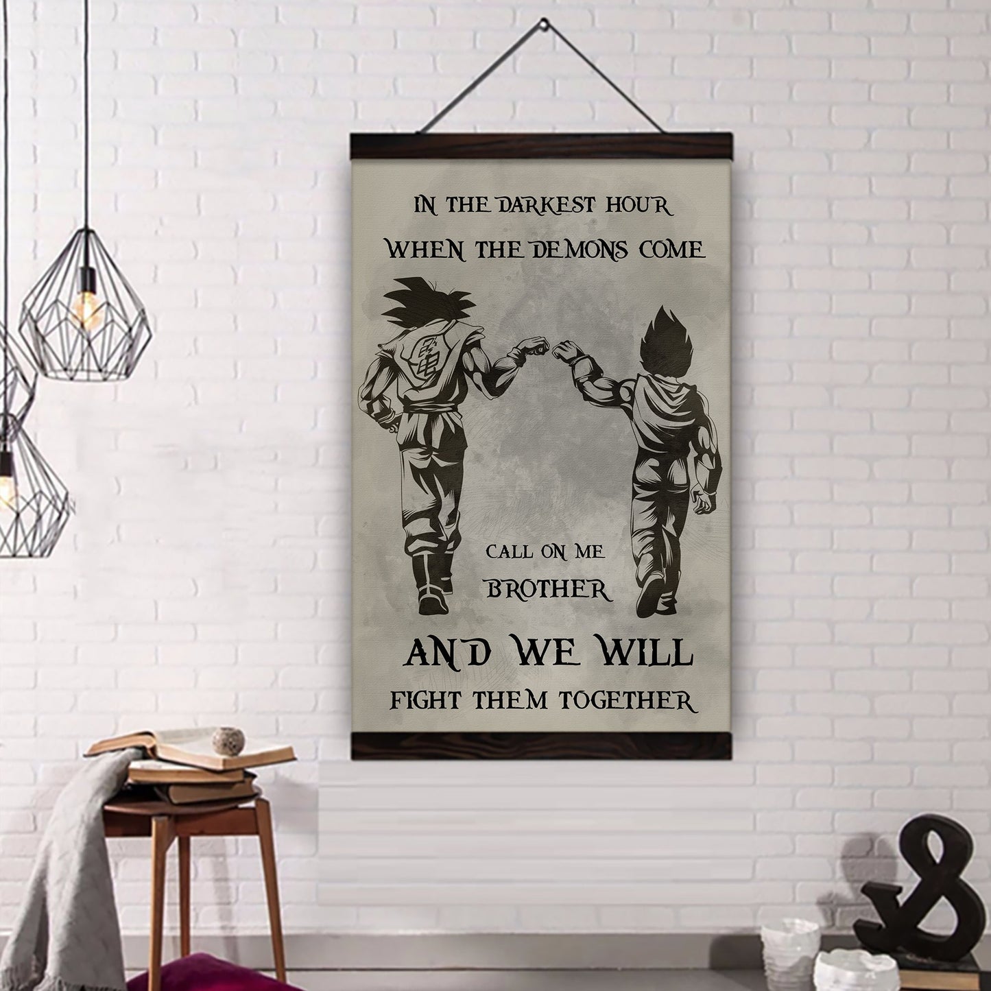 (cv24a) call on me brother- dragon ball - goku vegeta- soldier - naruto - canvas poster all style