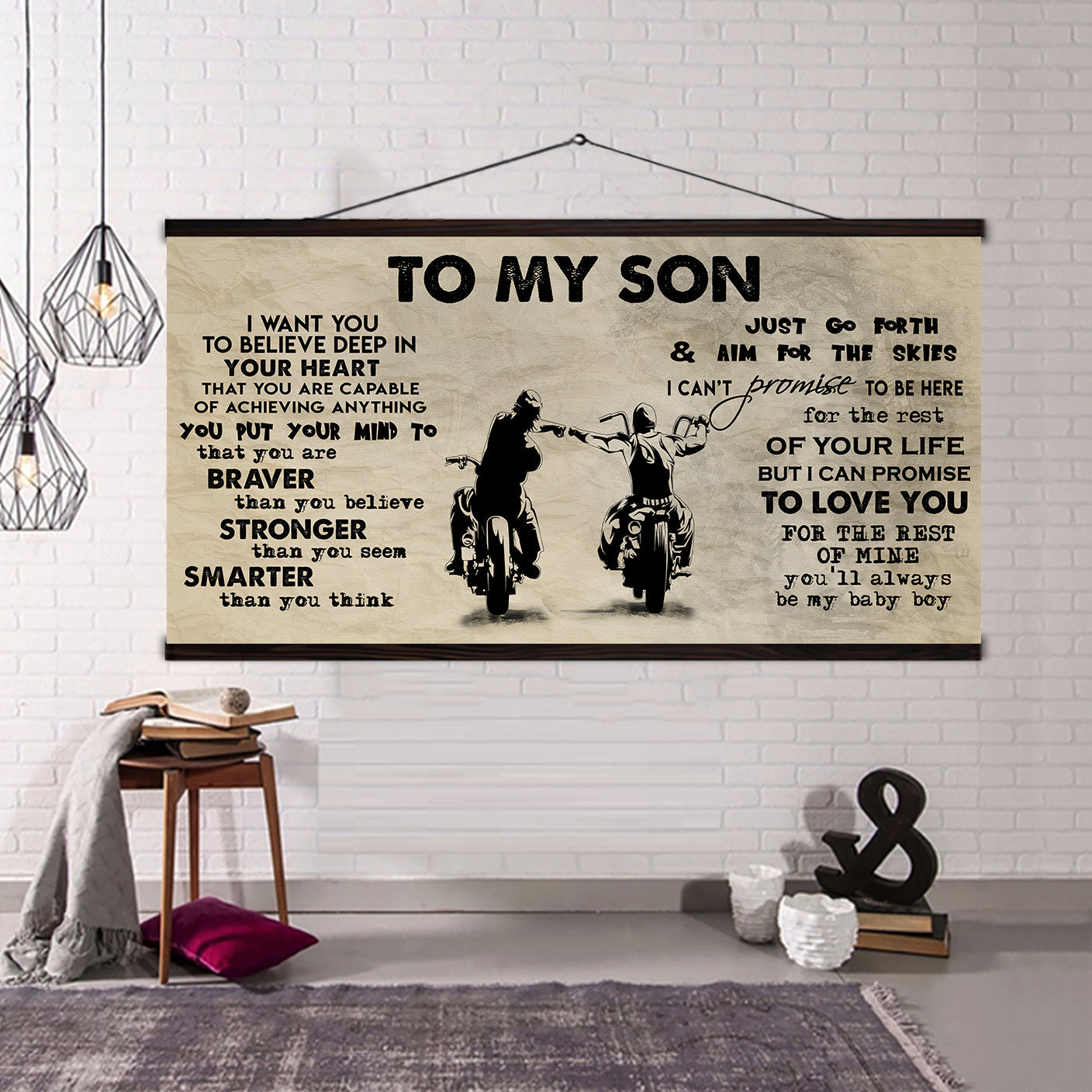 (cv32) to my son- i want you to believe- dragon ball - goku - viking - canvas poster