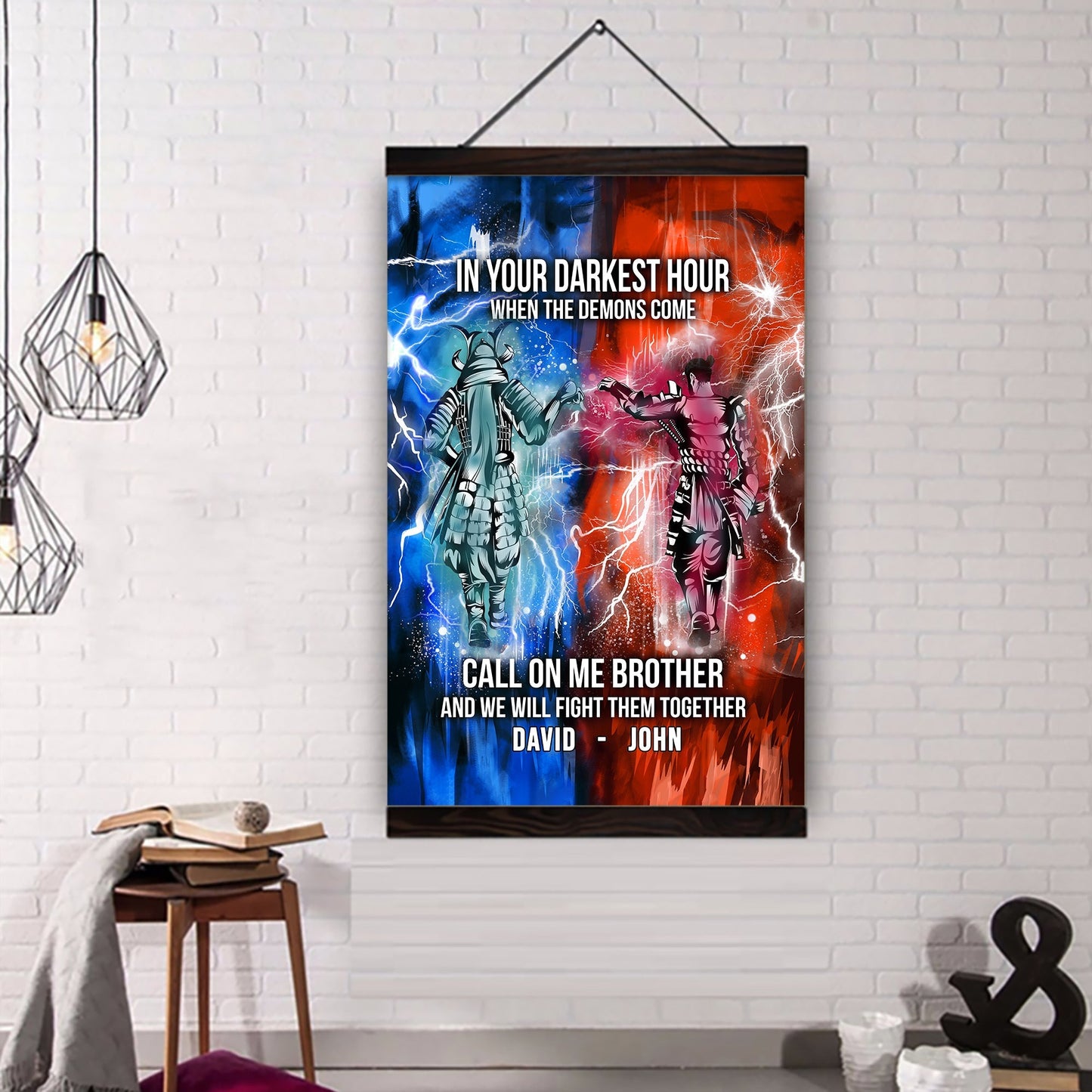 lighting frame canvas call on me brother- dragon ball - goku vegeta- soldier - naruto - canvas poster all style