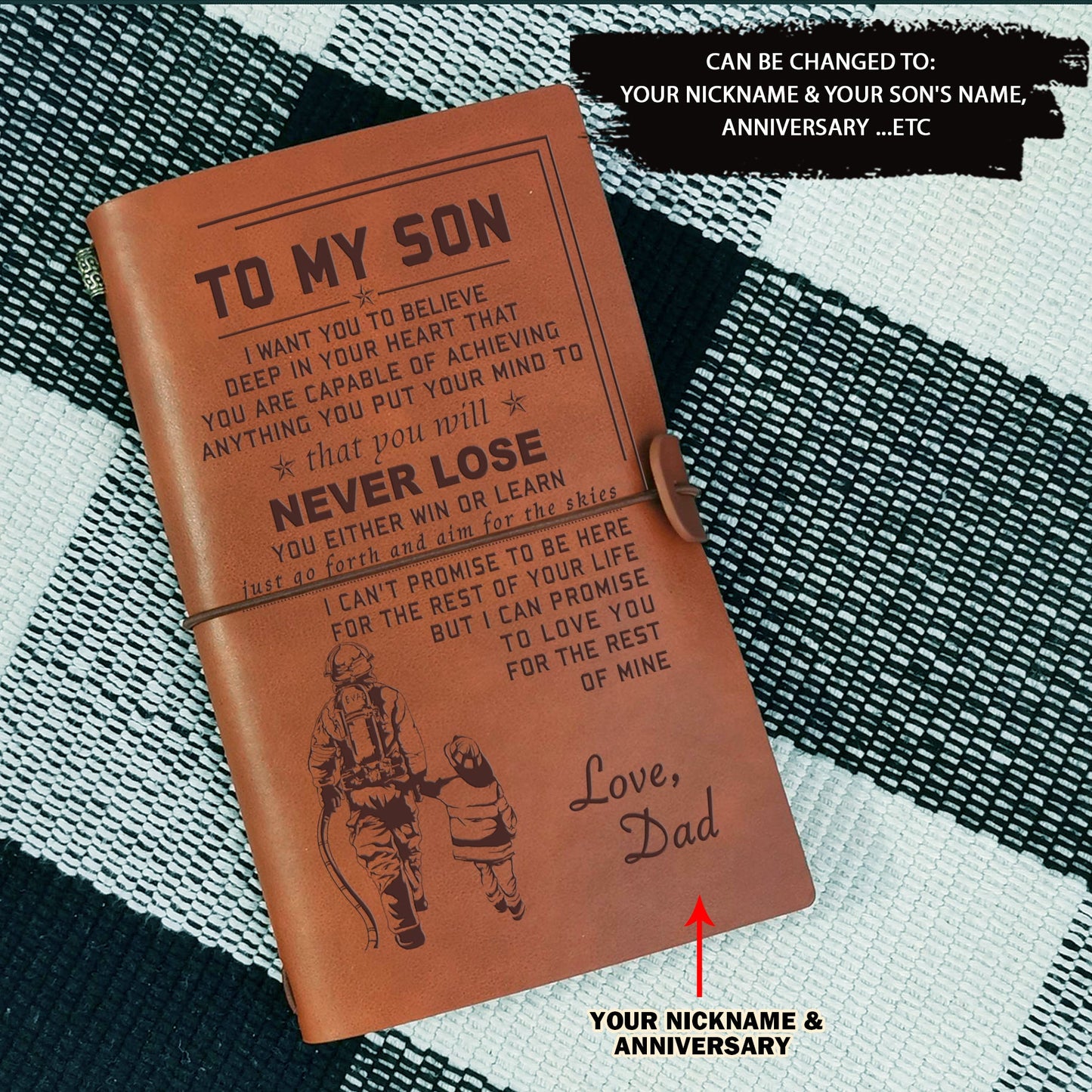 br14 - to my son -never lose- dragon ball - goku vegeta- soldier - naruto - engraved dog tag all style