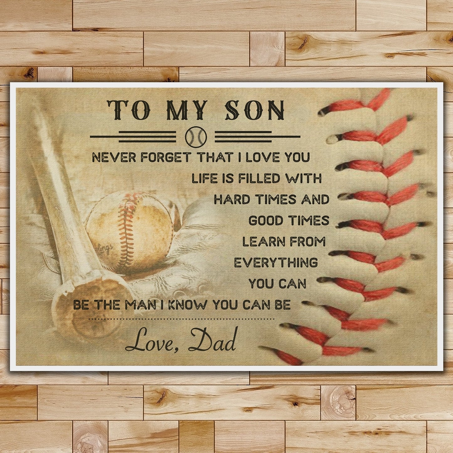 BA019 - To My Son - Good Time - Dad - Baseball Poster
