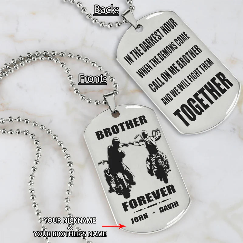 call on me brother - brother forever - dragon ball goku vegeta - soldier -engraved dog tag two side