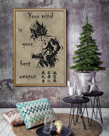 DR001 - Your Mind Is Your Best Weapon - English - Vertical Poster - Vertical Canvas - Dragon Ball Poster