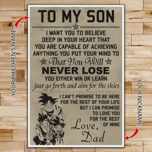 DR007 - To My Son - Goku - English - Vertical Poster - Vertical Canvas - Dragon Ball Poster