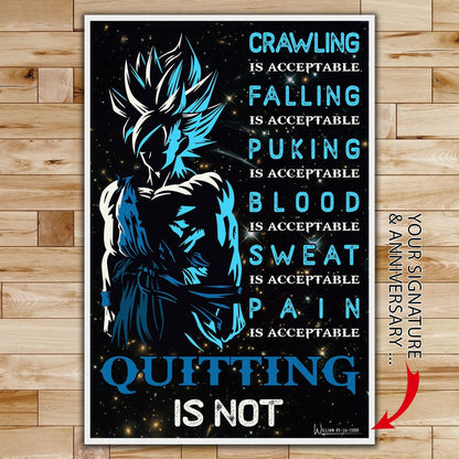 DR015 + DR049 - Quitting Is Not - It's Not Over When You Lose - It's Over When You Quit - Home Decoration - Vertical Poster - Vertical Canvas - Dragon Ball Canvas