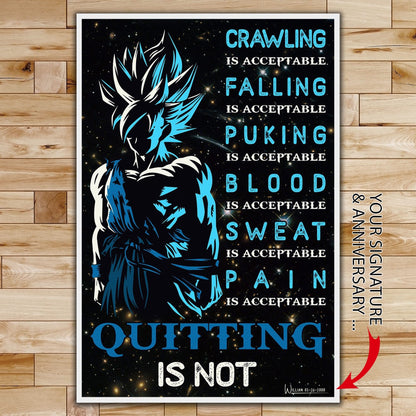 DR015 + DR049 - Quitting Is Not - It's Not Over When You Lose - It's Over When You Quit - Home Decoration - Vertical Poster - Vertical Canvas - Dragon Ball Poster