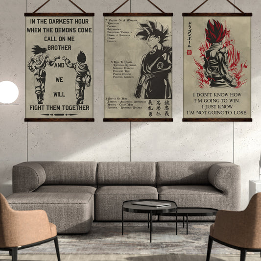 DR040 + DR044 + DR058 - Call On Me Brother - 7 5 3 CODE - I'm Not Going To Lose - Vertical Poster - Vertical Canvas - Dragon Ball Canvas