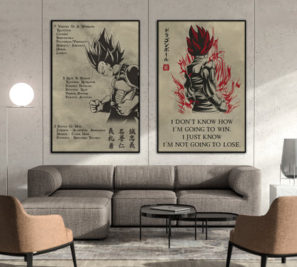 DR043 + DR058 - 7 5 3 CODE - I'm Not Going To Lose - Home Decoration  - Vertical Poster - Vertical Canvas - Dragon Ball Poster