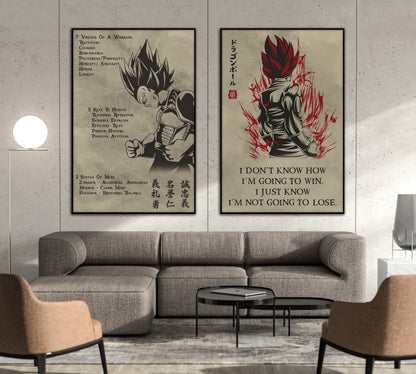 DR043 + DR058 - 7 5 3 CODE - I'm Not Going To Lose - Home Decoration  - Vertical Poster - Vertical Canvas - Dragon Ball Canvas
