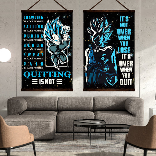 DR048 + DR056  - It's Not Over When You Lose - Quitting Is Not - Home Decoration - Vertical Poster - Vertical Canvas - Dragon Ball Canvas