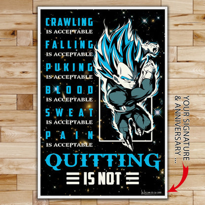 DR048 + DR056  - It's Not Over When You Lose - Quitting Is Not - Home Decoration - Vertical Poster - Vertical Canvas - Dragon Ball Poster