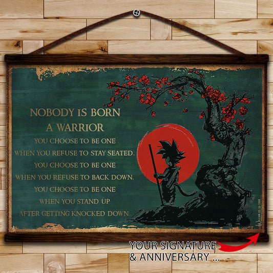 DR066 - Nobody Is Born A Warrior - Goku - Horizontal Poster - Horizontal Canvas - Dragon Ball Canvas