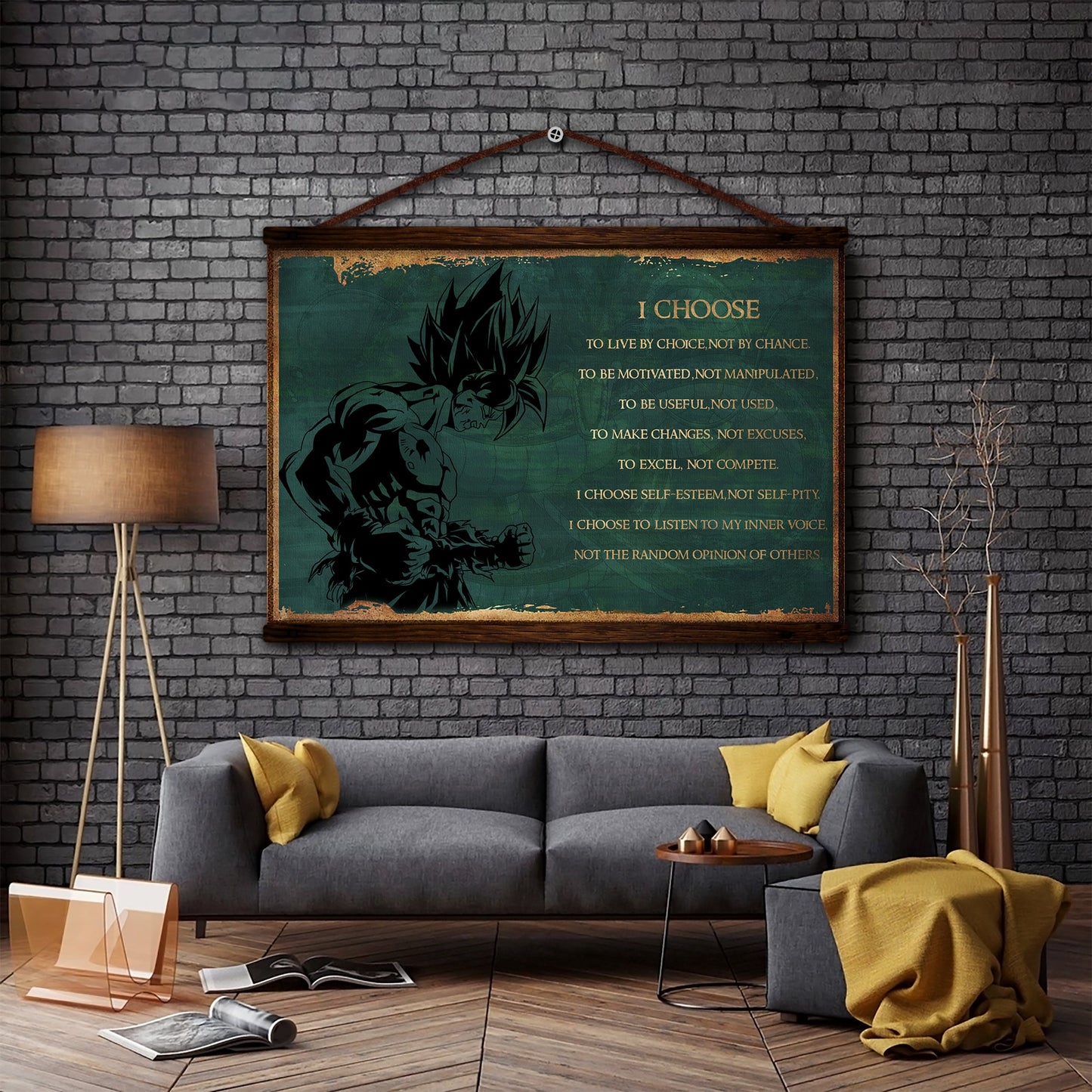 dr068 - i choose - goku - horizontal poster - horizontal canvas - dragon ball poster