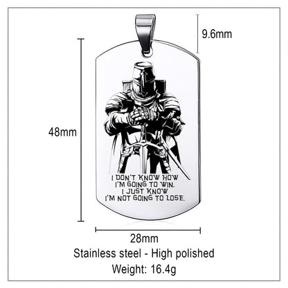 Engrave KTD007 - I'm Not Going To Lose - Knight Templar Dogtag