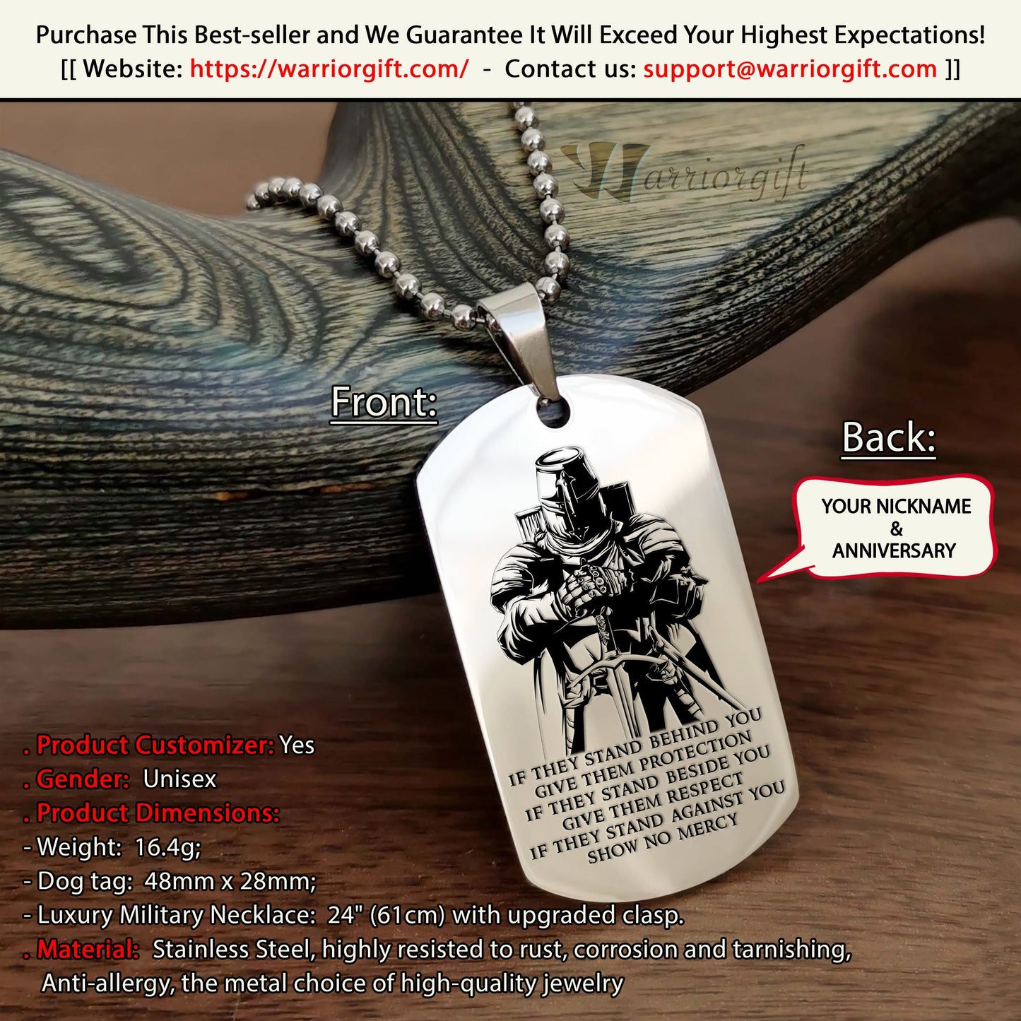 engrave ktd008 - if - knight templar dogtag