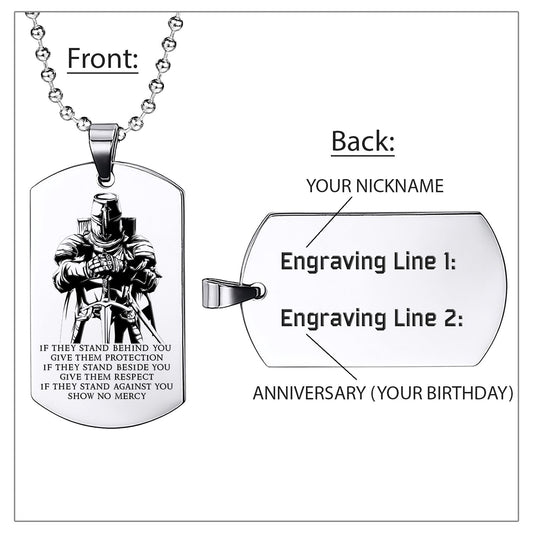 Engrave KTD008 - If - Knight Templar Dogtag