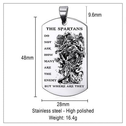 WAD012 - The Spartan - Warrior Dog Tag - Engrave Sliver Dog Tag