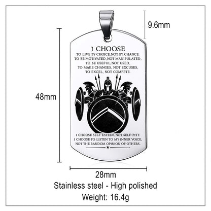 WAD017 - I Choose - English - Warrior Dog Tag - Engrave Sliver Dog Tag