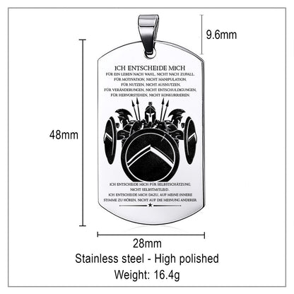 WAD018 - I Choose - German - Warrior Dog Tag - Engrave Sliver Dog Tag