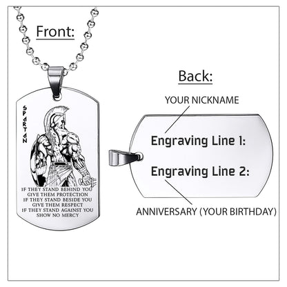 WAD020 - If - Show No Mercy - Warrior Dog Tag - Engrave Sliver Dog Tag