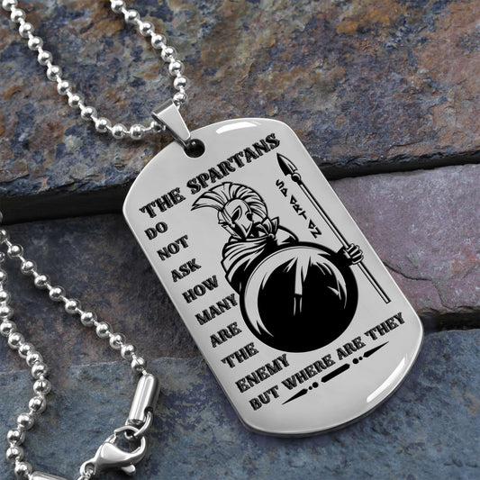 WAD039 - The Spartan - Warrior Dog Tag - Engrave Sliver Dog Tag
