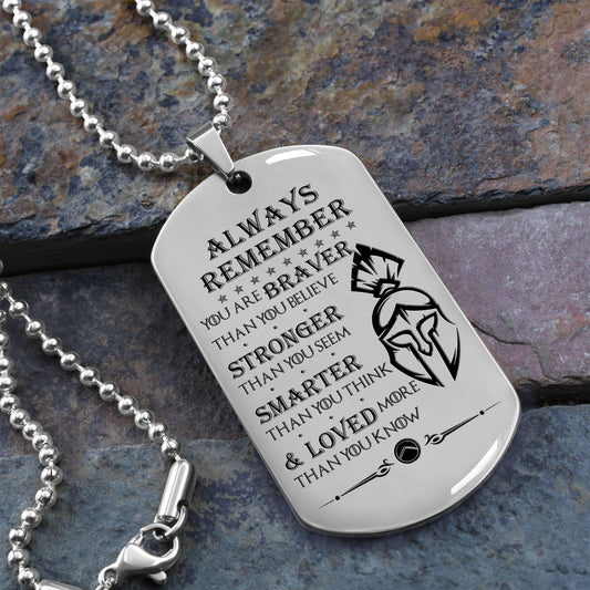 WAD040 - Always Remember - Warrior Dog Tag - Engrave Sliver Dog Tag