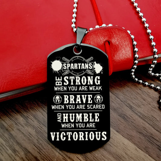 WAD044 - Humble When You Are Victorious - Warrior Dog Tag - Engrave Black Dog Tag