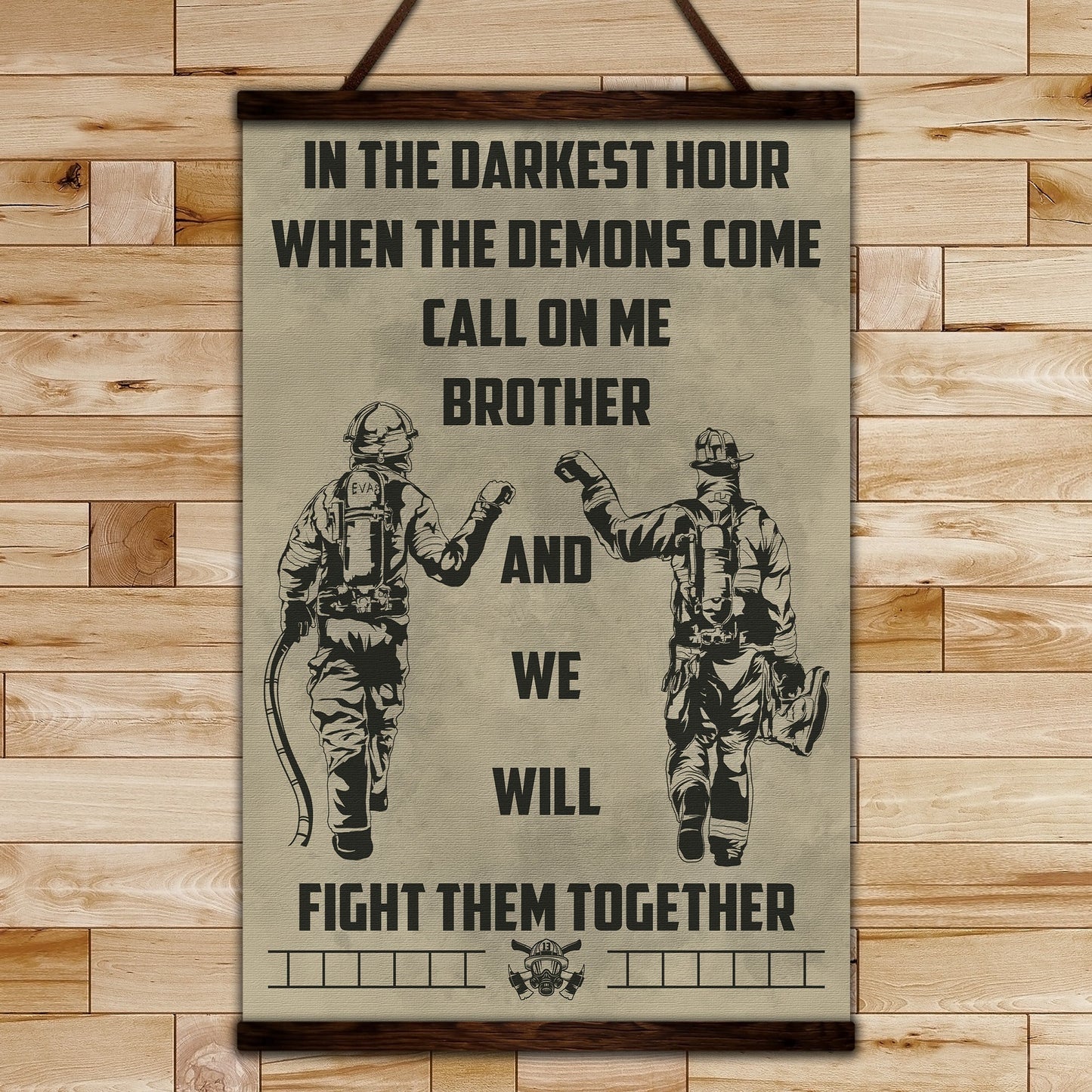 FF002 - Call On Me Brother - English - Firefighter Canvas With The Wood Frame