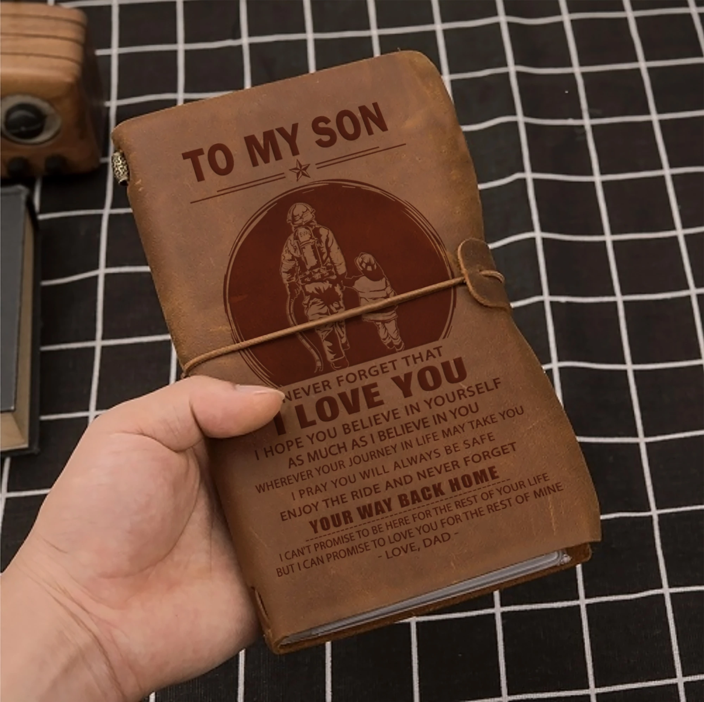ffn004 (jt16) - dad to son - your way back home - vintage journal - firefighter notebook