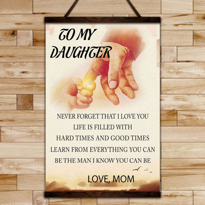 FM010 - Mom To Daughter - Hard Times And Good Times - Family Canvas With The Wood Frame