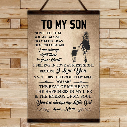 FM016 - Mom To Son - The Beat Of My Heart - The Happiness In My Life - The Energy Of My Soul - Family Canvas With The Wood Frame