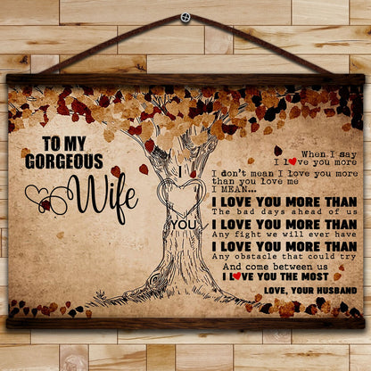 FM021 - To My Gogeous Wife - I Love You The Most - Family Canvas With The Wood Frame
