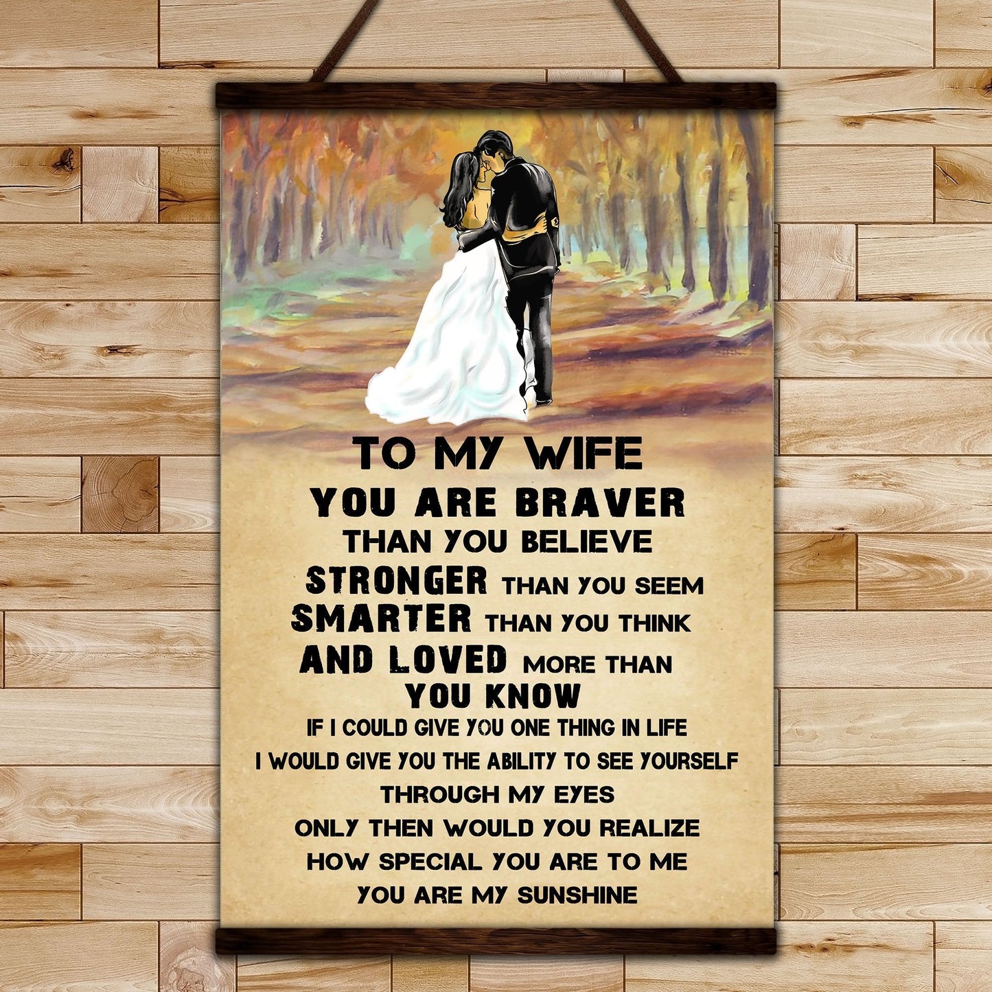 FM033 - To My Wife - You Are My Sunshine - Family Canvas With The Wood Frame