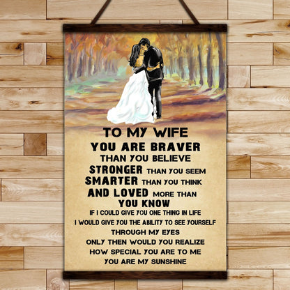 FM033 - To My Wife - You Are My Sunshine - Family Canvas With The Wood Frame