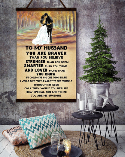 FM034 - To My Husband - You Are My Sunshine - Family Canvas With The Wood Frame