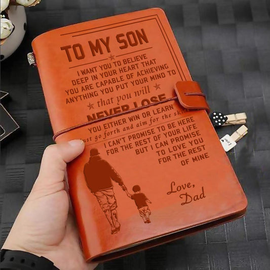 FMN002 (JD57) - Dad To Son - Never Lose - Vintage Journal - Family Notebook