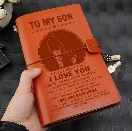 FMN004 (JD36L) - Dad To Son - Vintage Journal - Family Notebook